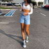Loose Straight Leg Denim Shorts Women 2022 Summer Classic Wide Leg Pants Light Blue Wash Hard Jean Short Streetwear Pant