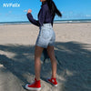 Loose Straight Leg Denim Shorts Women 2022 Summer Classic Wide Leg Pants Light Blue Wash Hard Jean Short Streetwear Pant
