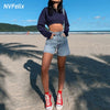 Loose Straight Leg Denim Shorts Women 2022 Summer Classic Wide Leg Pants Light Blue Wash Hard Jean Short Streetwear Pant
