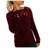 Loose Sweater Women Pullovers Casual Long Sleeve Solid Lace Patchwork Pullover Sweater Women roupas Femininas Autumn Winter