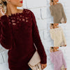 Loose Sweater Women Pullovers Casual Long Sleeve Solid Lace Patchwork Pullover Sweater Women roupas Femininas Autumn Winter
