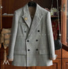 Loose Women Blazers and Jackets 2023 Fall Suit Collar Pleated Stitching Double Breasted Plaid Suit Plaid Jacket for Women