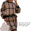 Loose Women Knitted Skirt Plaid Round Neck Autumn Winter Warm Office Lady Skirt Suit