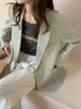 Loose and Casual Mint Green Suit Coat for Women's Spring and Autumn 2023 High-grade Suit Blazers for Women Jacket Women
