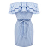 Women Dresses Striped Summer Dress Ruffle Collar 2022 Bandage Sundress Casual Sexy Bodycon Summer Dress Vestido De Festa