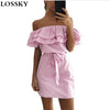 Women Dresses Striped Summer Dress Ruffle Collar 2022 Bandage Sundress Casual Sexy Bodycon Summer Dress Vestido De Festa