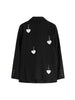 Love Chain Black Suit Jacket Women's Spring And Autumn Simple Commuter Design Solid Color Long Sleeves Blazer Coat Female