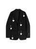 Love Chain Black Suit Jacket Women's Spring And Autumn Simple Commuter Design Solid Color Long Sleeves Blazer Coat Female