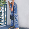 Love Graffiti Femme Jeans Woman High Waist Mom Baggy 2022Vaqueros Mujer Taille Haute Y2k De Pantalones Wide Leg Nouveau Large