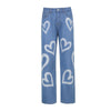 Love Graffiti Femme Jeans Woman High Waist Mom Baggy 2022Vaqueros Mujer Taille Haute Y2k De Pantalones Wide Leg Nouveau Large