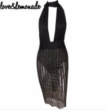 Changeable Geometry Suspenders Sequined Party Dress TB 9158