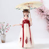 Lovely Style Dynasty Performance Teenage Girls Embroidery Short Sleeve Summer  Kids Dress Chiffon  Chinese Traditional Hanfu
