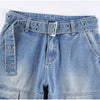 Low Rise Staright Cargo Jeans Wrap Belt Retro Denim Pants Ruched Drawstring Women Denim Trousers Street Indie Aesthetic Jean