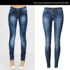 Low Waist Blue Skinny Jeans Women Washed Bleached Scratched Jeans Femme Plus Size Push Up Vintage Slim Cotton Trousers