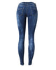 Low Waist Blue Skinny Jeans Women Washed Bleached Scratched Jeans Femme Plus Size Push Up Vintage Slim Cotton Trousers