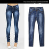 Low Waist Blue Skinny Jeans Women Washed Bleached Scratched Jeans Femme Plus Size Push Up Vintage Slim Cotton Trousers