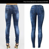 Low Waist Blue Skinny Jeans Women Washed Bleached Scratched Jeans Femme Plus Size Push Up Vintage Slim Cotton Trousers