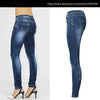 Low Waist Blue Skinny Jeans Women Washed Bleached Scratched Jeans Femme Plus Size Push Up Vintage Slim Cotton Trousers