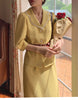 Luck A French Style Vintage 2 Piece Sets Vintage Women Suit Pearl Notched Sashes Blazer+ Skirt Elegant Office Lady Chic Suits