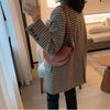 Luck A Spring Autumn Vintage Blazer Plaid Koeran Style Coat Casual Elegant Woolen Blazer Coat Outwears