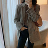 Luck A Spring Autumn Vintage Blazer Plaid Koeran Style Coat Casual Elegant Woolen Blazer Coat Outwears