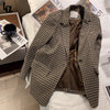 Luck A Spring Autumn Vintage Blazer Plaid Koeran Style Coat Casual Elegant Woolen Blazer Coat Outwears