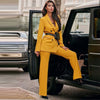 Luck A  Women Chic Purple Blazer Double Breasted Long Sleeve Office Wear Coat Solid Female Casual Outerwear Tops