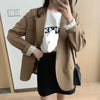 Lucyever 2023 Autumn Blazers Coats Women Korean Style Notched Single Breasted Outwear Ladies Basic Long Sleeve Office Blazer