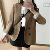 Lucyever 2023 Autumn Blazers Coats Women Korean Style Notched Single Breasted Outwear Ladies Basic Long Sleeve Office Blazer