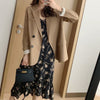Lucyever 2023 Autumn Blazers Coats Women Korean Style Notched Single Breasted Outwear Ladies Basic Long Sleeve Office Blazer