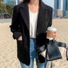 Lucyever 2023 Autumn Blazers Coats Women Korean Style Notched Single Breasted Outwear Ladies Basic Long Sleeve Office Blazer