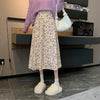 Lucyever 2023 Summer Floral Print Chiffon Skirt Women Korean Elastic High Waist Midi Skirts Femme Casual Loose A-Line Skirts