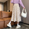 Lucyever 2023 Summer Floral Print Chiffon Skirt Women Korean Elastic High Waist Midi Skirts Femme Casual Loose A-Line Skirts