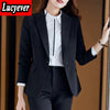 Lucyever  Office Work Blazer Women Korean Notched Pockets Long Sleeve Coat Ladies 2023 Autumn Casual Suit Jacket