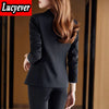 Lucyever  Office Work Blazer Women Korean Notched Pockets Long Sleeve Coat Ladies 2023 Autumn Casual Suit Jacket