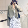 Lucyever Korean Style Cropped Blazer Women Streetwear Temperament Long Sleeve Blazers Coats Woman Chic Office Suit Short Coat