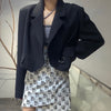Lucyever Korean Style Cropped Blazer Women Streetwear Temperament Long Sleeve Blazers Coats Woman Chic Office Suit Short Coat