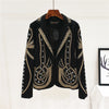 Beading Blazers Women 2023 Office Lady Black Blazers Women Long Sleeve Coats Female Rivet Party Jacket Woman LT591S50