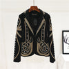 Beading Blazers Women 2023 Office Lady Black Blazers Women Long Sleeve Coats Female Rivet Party Jacket Woman LT591S50