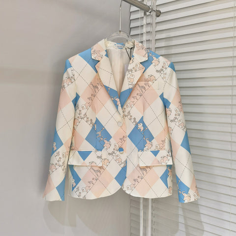 Brand Women's Animal Embroidery Suit  Casual Coats International Brand Design Jacket Korean Blazer