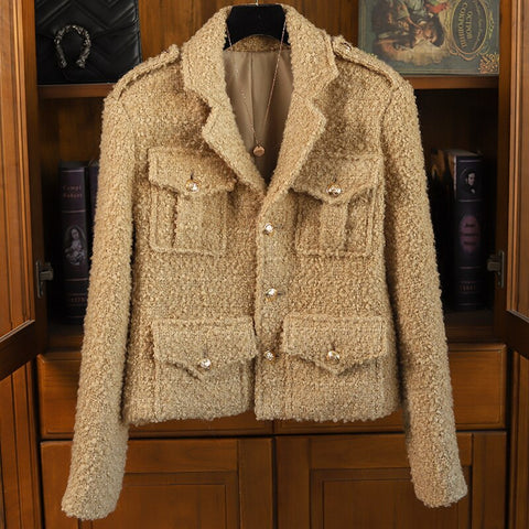 Design small siut 2022 Spring autumn Wool Blend Elegant Classy short slim blazer