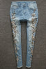 Luxury Diamond Jeans Beaded Slim Pants Women's Blue Pencil Denim Vintage Causal Pant