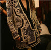 French Retro Bubble Bead Printed Coat Women 2023 Autumn V-neck Long-Sleeved Thickened Mid-Length Suit Jacket