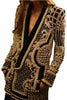 French Retro Bubble Bead Printed Coat Women 2023 Autumn V-neck Long-Sleeved Thickened Mid-Length Suit Jacket