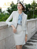 French Style Skirt Suits Tweed Wool Blazer Jacket Top Mini Skirt Two Piece Sets Women Office Ladies Formal Work