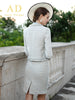 French Style Skirt Suits Tweed Wool Blazer Jacket Top Mini Skirt Two Piece Sets Women Office Ladies Formal Work