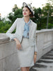 French Style Skirt Suits Tweed Wool Blazer Jacket Top Mini Skirt Two Piece Sets Women Office Ladies Formal Work