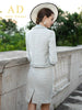 French Style Skirt Suits Tweed Wool Blazer Jacket Top Mini Skirt Two Piece Sets Women Office Ladies Formal Work