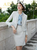 French Style Skirt Suits Tweed Wool Blazer Jacket Top Mini Skirt Two Piece Sets Women Office Ladies Formal Work