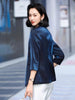 Satin Silk Blazer Lady 3/4 Sleeve Summer Thin Coat Formal Business Office Work Single Button Jacket Senior Streetwear